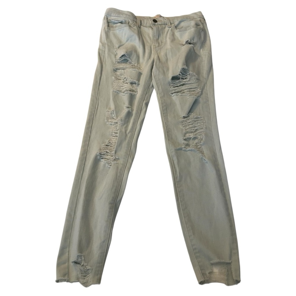 Levi’s 720 high rise super skinny light wash distressed jeans